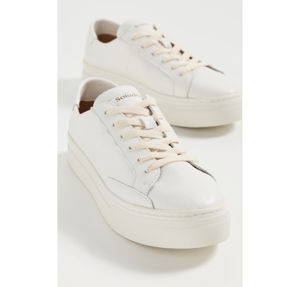 Soludos Shoes - Soludos Ibiza Platform Leather Sneakers Size‎ 8 Oasis White Casual Comfortable